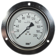 Details about   WIKA Precision 4” 0-200 PSI 1/4" NPT Stainless Steel Pressure Gauge 