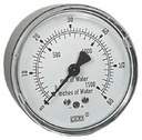 Wika 611.10 Series Dry Capsule Pressure Gauge, 2.5" Dial, 0 to 100 in (mm.WC), 1/4 NPT Brass Center Back Mount
