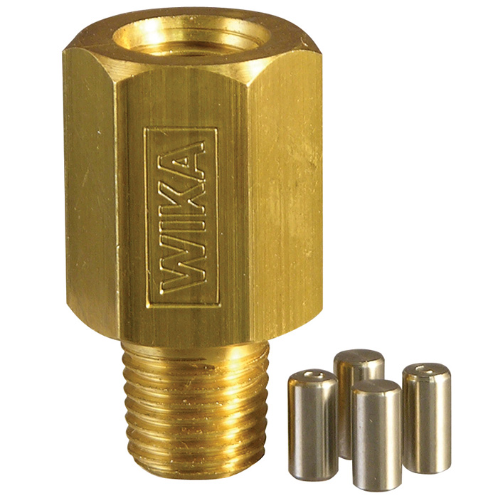 Wika 910.12.200 Series Piston Snubber, Brass, 1/4" NPT, 5000 psi