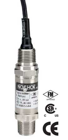 621 Series Explosion-Proof Pressure Transmitter, 1/4" NPT male, 0-200 psig, 4-20 mA, 2-wire, 20' Cable/lead
