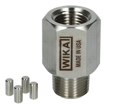 Wika 910.12.200 Series Piston Snubber, 316 SS, 1/4" NPT, 15000 psi