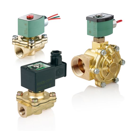 210 Series Solenoid Valve (8210), 1/2" NPT, 120 VAC, Brass, 2 Way-2/2 NC