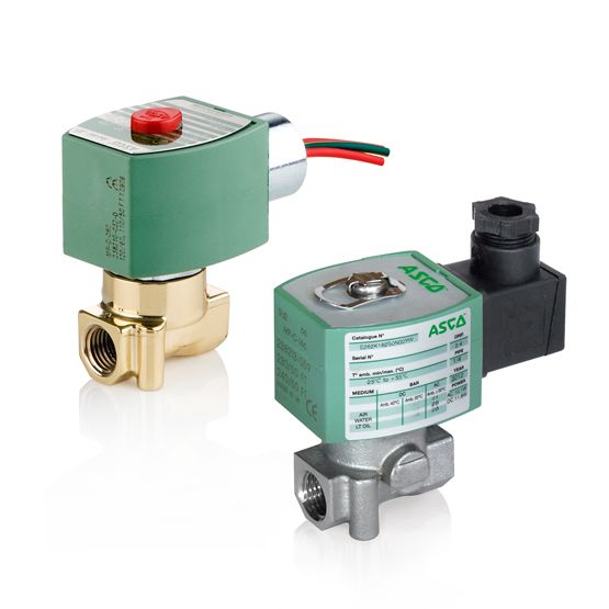 262 Series 2-Way Solenoid Valve, 1/4" NPT, 120 VAC, Stainless Steel, 2 Way-2/2 NC, With Din Connection