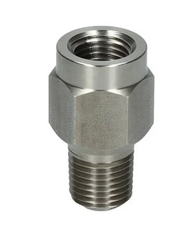 Wika 910.12.100 Series Porous Snubber for Light Oil or Water, Stainless Steel, 1/4" NPTM to 1/4" NPTF, 15000 psi