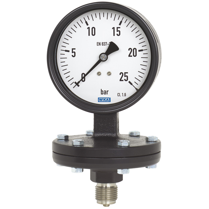 Wika 4xx.12 Series 4" or 6" Cast Iron Diaphragm Pressure Gauge, Dry/Fillable, SS or Carbon Steel Wetted Parts