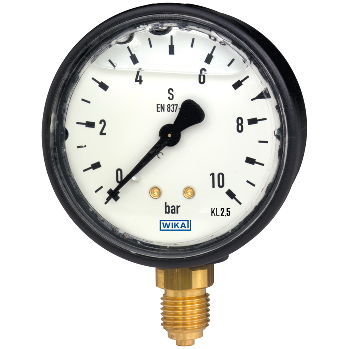 Wika 113.13 Series 1.5" ABS Hydraulic, Plastic Pressure Gauge, Glycerin Filled, Brass Wetted Parts