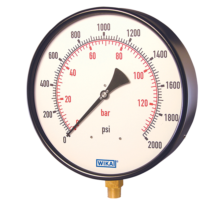 Wika 2x1.11 Series 10" SS Dry Boiler Gauge