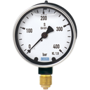 Wika 213.40 Series 2.5" Brass Pressure Gauge, Liquid Filled, Brass Wetted Parts