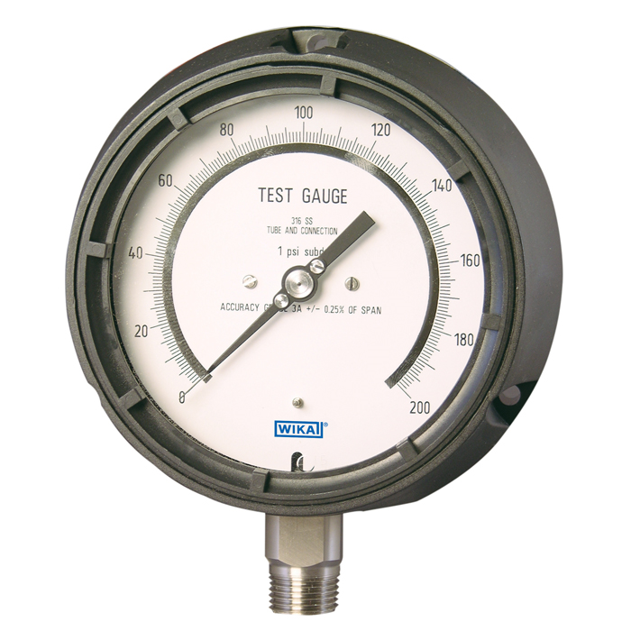 Wika 332.34 Series 4.5" or 6" Dry POCAN Test Gauge, SS Wetted Parts