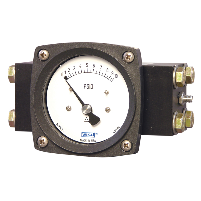 Wika 70x.05 2.5" or 4.5" Series Thermoplastic Differential Pressure Gauge w/Magnetic Piston Sensing Element & Separating Diaphragm
