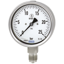 Wika 23x.30 Series 6" SS Solid-Front Safety Case Pressure Gauge, Dry/Fillable, SS Wetted Parts