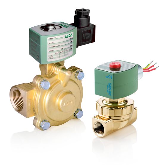 220 Series Steam & Hot Water Solenoid Valve, 1" NPT, 110 VAC, Brass, 2 Way-2/2 NC