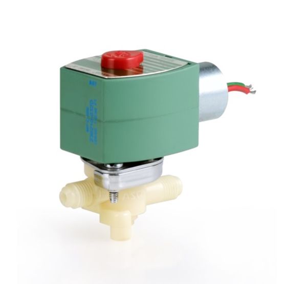 260 Series Corrosion-Resistant Plastic Solenoid Valve (8260), 1/4" NPT, 24 VDC, Engineered Plastic, 2 Way-2/2 NC