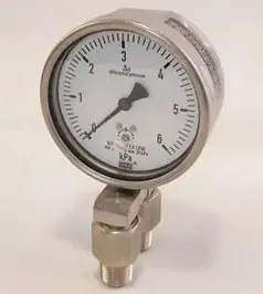 Wika 736.11 Series Very Low Differential Pressure Gauge, 4" Dial, 1/2" NPT SS Lower Connection, -50/0/+50" H2O (-125/0/+125 mBar) Scale (OLD PART #76277332) 