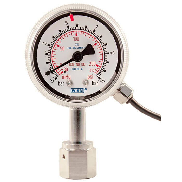 Wika 230.15 Series 1.5" or 2" Dry SS Ultra High Purity (UHP) Pressure Gauge, SS Wetted Parts