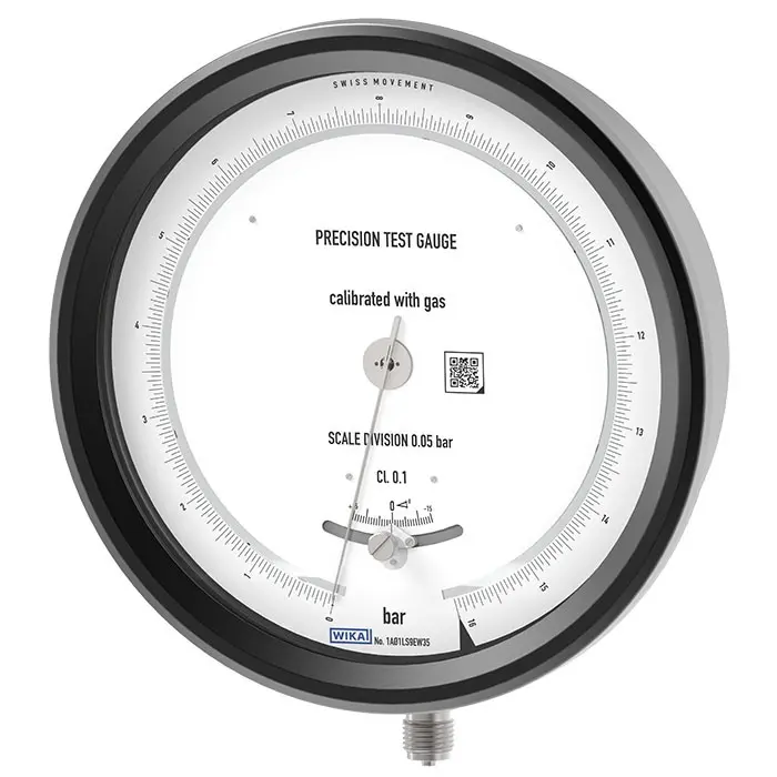 Wika 342.11 Series 10" Dry Aluminum Test Gauge, SS Wetted Parts, Transport Case & Acceptance Test Cert