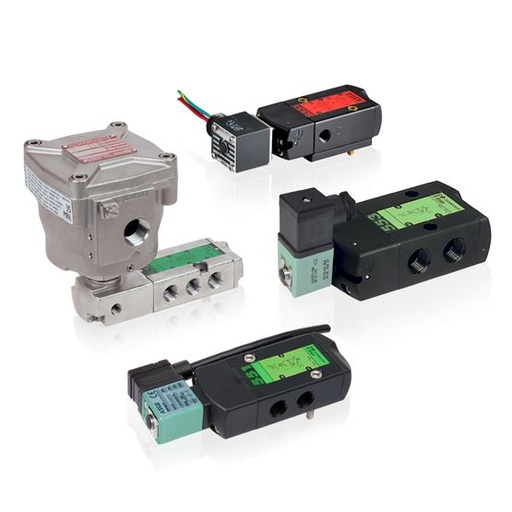 [WT8551A017MSAC120/60,110/50D] Asco 551 Series Solenoid Spool Valve, 1/4" NPT, 120 VAC, Aluminum, 4 Way