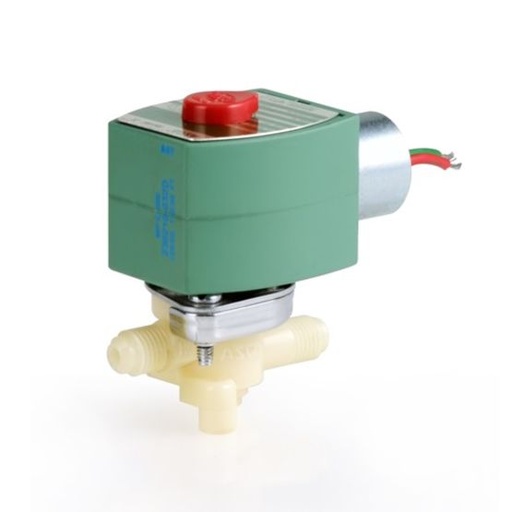 [SC8260G071MDC24/DC] 260 Series Corrosion-Resistant Plastic Solenoid Valve (8260), 1/4" NPT, 24 VDC, Engineered Plastic, 2 Way-2/2 NC