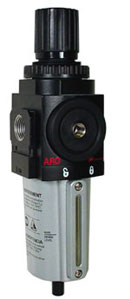 [P39344-110] ARO Piggyback Filter/Regulator-Metal Bowl 1/2" 0-140PSI
