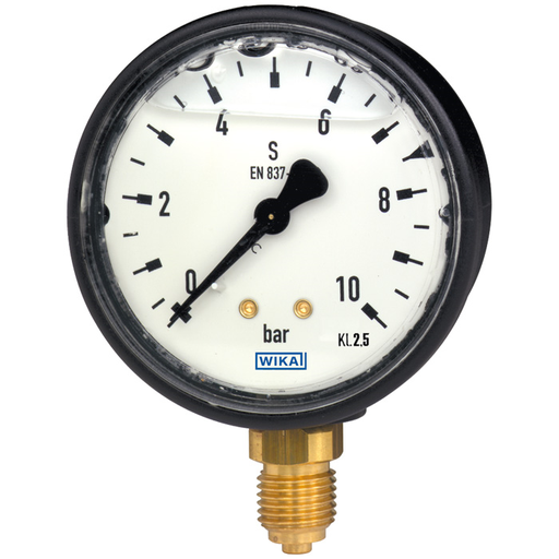 Wika 113.13 Series 1.5" ABS Hydraulic, Plastic Pressure Gauge, Glycerin Filled, Brass Wetted Parts
