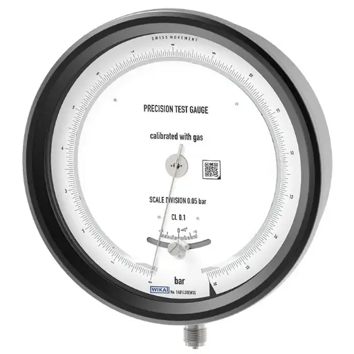 Wika 342.11 Series 10" Dry Aluminum Test Gauge, SS Wetted Parts, Transport Case & Acceptance Test Cert