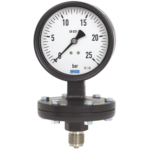 Wika 4xx.12 Series 4" or 6" Cast Iron Diaphragm Pressure Gauge, Dry/Fillable, SS or Carbon Steel Wetted Parts