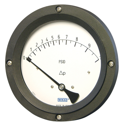Wika 70x.04 Series 2.5" or 4.5" Thermoplastic Differential Pressure Gauge w/Magnetic Piston Sensing Element, Dry/Fillable, SS or Aluminum Wetted Parts
