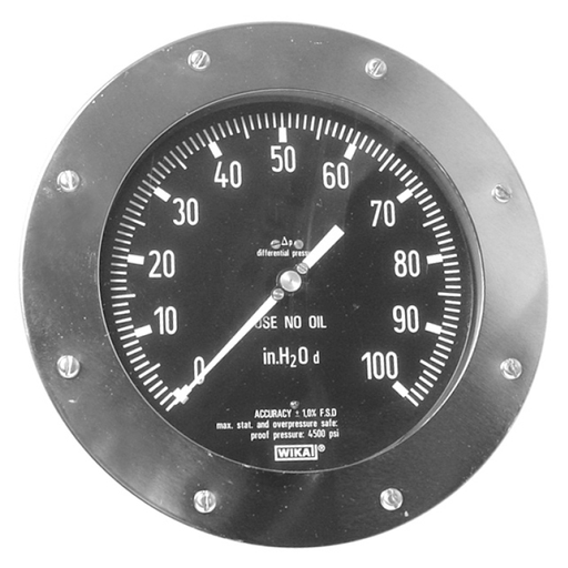 Wika 732.26 Series 4.5" or 6" Differential Pressure Gauge for O2 Service