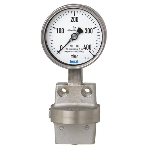 Wika 73x.51 Series 6" SS Industrial Differential Pressure Gauge, all Welded, Blowout Disk, Dry/Fillable, SS or Inconel Wetted Parts