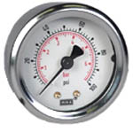 [76257374] Wika 212.53 Series Industrial Brass Dry Pressure Gauge, 2" Dial, 0 to 7 kg/cm2/PSI, 1/4" NPT Brass Center Back Mount